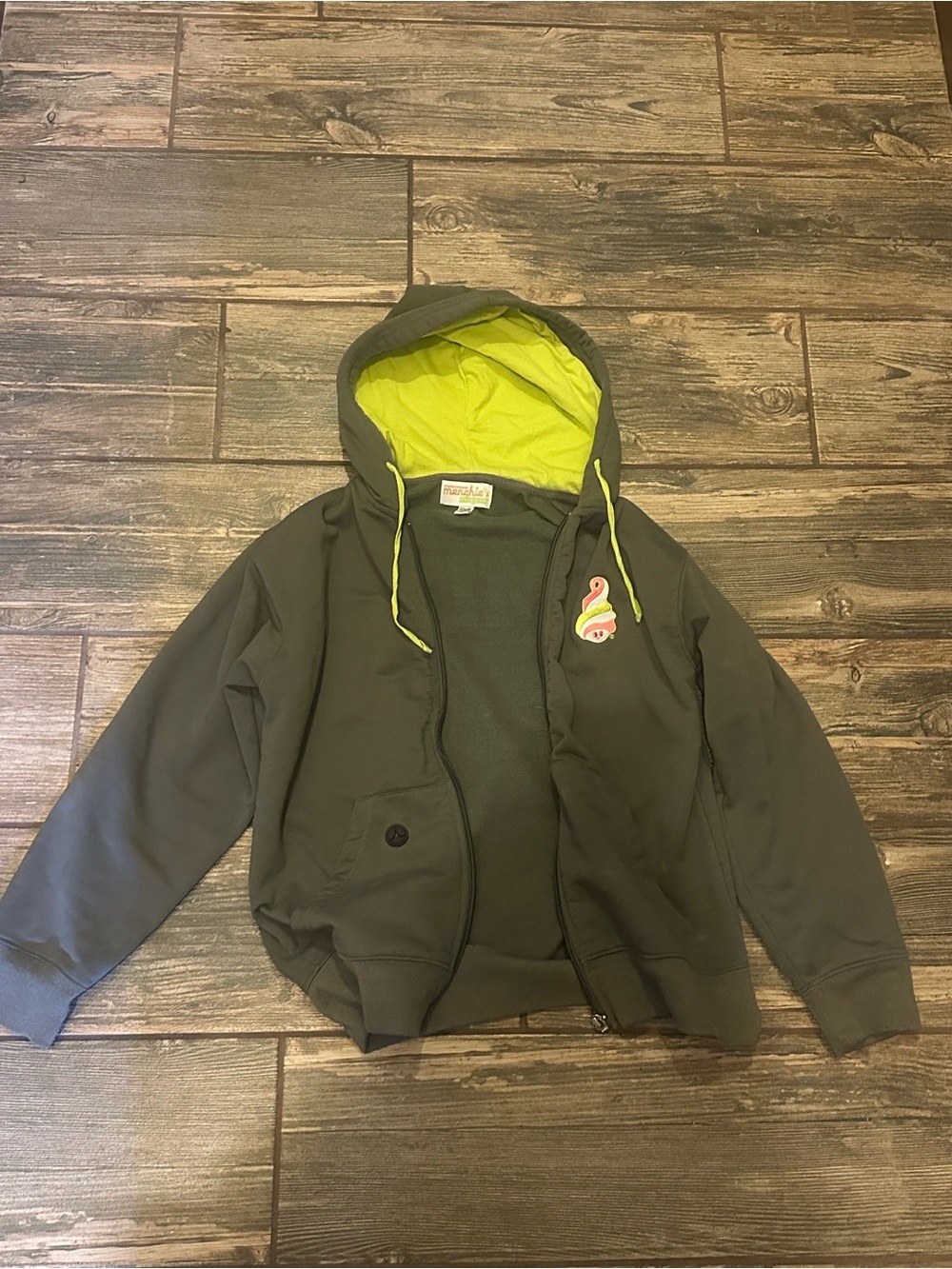 menchie's mix zip-up hoodie